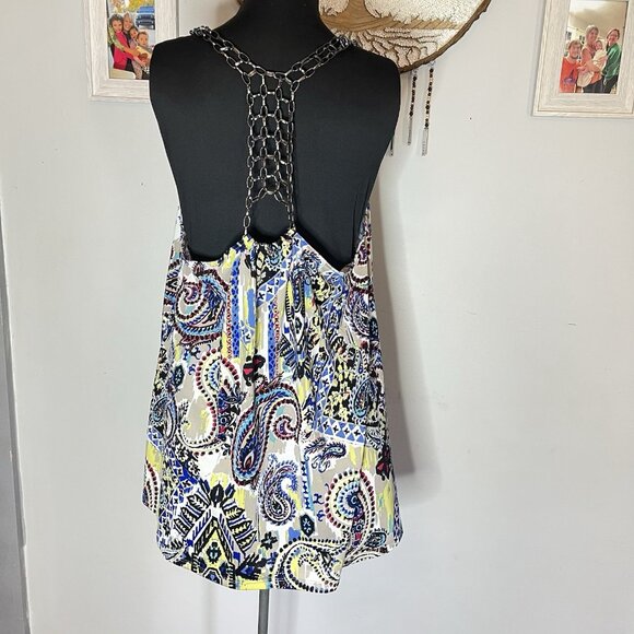 Derek ❤️ Plus Sleeveless Blouses Chain Straps Shoulders & Back Multicolor Sz 1x? - Picture 6 of 8